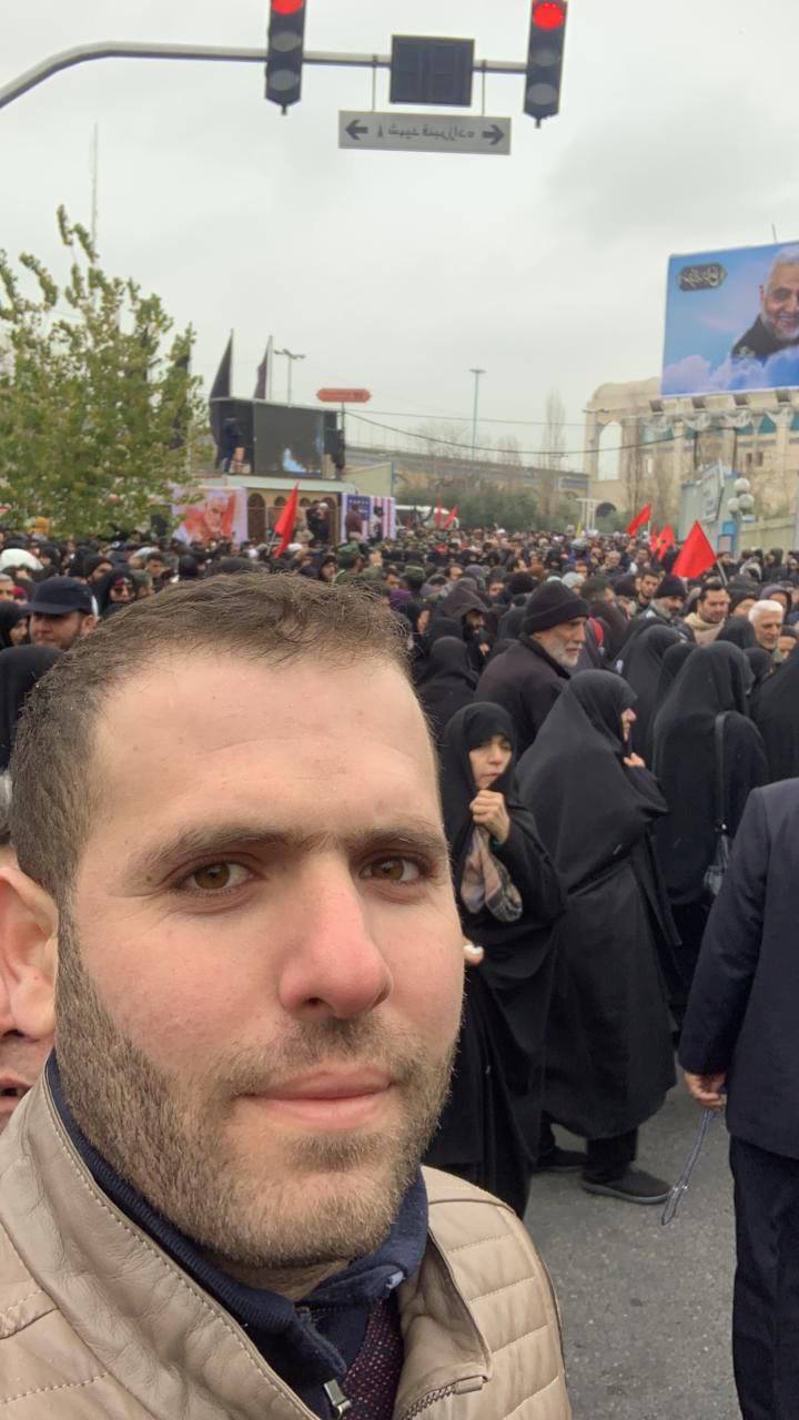 الشهيد في تشييع الشهيد قاسم سليماني